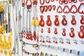 Lifting equipment, hooks and chains Royalty Free Stock Photo