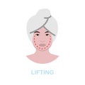 Lifting flat icon. Colored element sign from cosmetology collection. Flat Lifting icon sign for web design, infographics