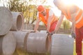 Lifting heavy kerbs Royalty Free Stock Photo