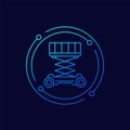 lifting platform icon, linear design Royalty Free Stock Photo