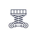 lifting platform line icon, vector Royalty Free Stock Photo