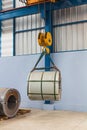 Lifting steel coil Royalty Free Stock Photo