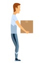 Lifting technique safe movement. Safety. Incorrect instruction for moving heavy packages for workers. Ergonomic movement