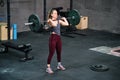 Young fitness woman training at the gym