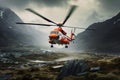 Liftoff of Mountain Rescue Helicopter. AI