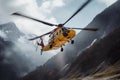 Liftoff of Mountain Rescue Helicopter. AI