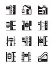 Lifts and elevators icon set