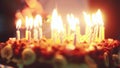 Lighing candles on a candle during birthday. 1920x1080