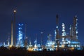 lighing landscape of oil refinery petrochemical in heavy industry estate use for power and energy topic