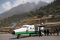 Light aircraft at Lukla Airport, Nepal Royalty Free Stock Photo