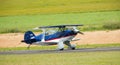 Light aircraft taxiing to runway