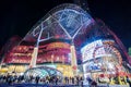 Light and attraction in front of Ion Mall orchard and Unidentified people visit ION Orchard shopping mall in Orchard road Singapo Royalty Free Stock Photo