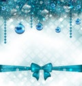 Light background with Christmas traditional elements Royalty Free Stock Photo