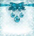 Light background with Christmas traditional elements Royalty Free Stock Photo