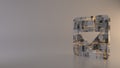 light background 3d rendering symbol of caret square down icon