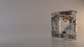 light background 3d rendering symbol of caret square right icon