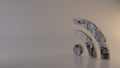 light background 3d rendering symbol of rss icon Royalty Free Stock Photo