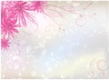 Light background with pink aster flowers