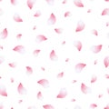 Light background seamless pattern with flying petals Royalty Free Stock Photo