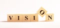 On a light background, wooden cubes with the text VISION Royalty Free Stock Photo