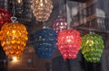 Light beads in window display Royalty Free Stock Photo