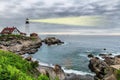 Light beam of Portland Lighthouse in Cape Elizabeth, Maine, USA Royalty Free Stock Photo