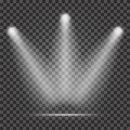 Light beam on transparent background. Realistic spotlight light beams for stage Royalty Free Stock Photo