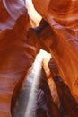 Light beam in Upper Antelope Canyon, Arizona Royalty Free Stock Photo