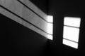 Light beam window shades geometrical lines texture.