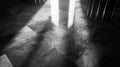 Light beams creating strong contrast on marble floor Royalty Free Stock Photo