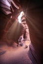 Light Beams in Lower Antelope Canyon, Navajo Nation, Arizona Royalty Free Stock Photo