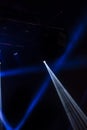 Light beams on stage with blue, green, red and pink from music festival. Royalty Free Stock Photo