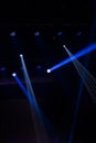 Light beams on stage with blue, green, red and pink from music festival. Royalty Free Stock Photo