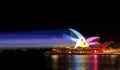 Light Beams and Sydney Opera House Vivid Sydney Royalty Free Stock Photo