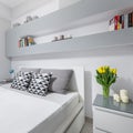 Light bedroom with double bed