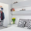 Light bedroom with wardrobe