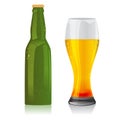 Light Beer bottle and glass.