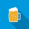 Light beer mug icon, flat style Royalty Free Stock Photo