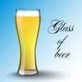 Light beer. Transparent glass Royalty Free Stock Photo