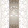 Light beige ornamental invitation card