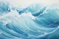 Light blue abstract background, sea waves with foam. Royalty Free Stock Photo