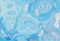 Light blue abstract liquid paint textured background with decorative spirals and swirls Royalty Free Stock Photo