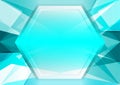 Light blue abstract poly and hexagon background with copy space