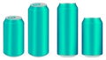 Light blue aluminium soft drink cans vector