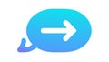 Light Blue Arrow Speech Bubble for Intuitive Navigation, vector design Generative AI Royalty Free Stock Photo