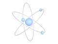 Light blue atom structure on white background Royalty Free Stock Photo