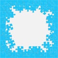 The Light Blue Background Puzzle. Frame. Jigsaw. Royalty Free Stock Photo