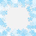 The Light Blue Background Puzzle. Frame. Jigsaw. Royalty Free Stock Photo