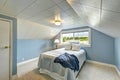 Light blue bedroom. Countryside house interior Royalty Free Stock Photo