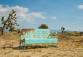 Light Blue Bench Forgotten in the California Deser